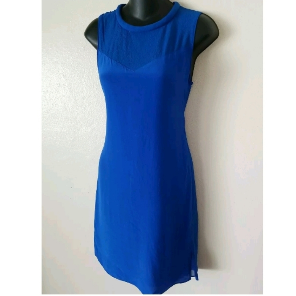 Rebecca Taylor‎ Womens Silk Royal Blue Sleeveless S
